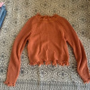 NWOT Boutique Frayed Sweater